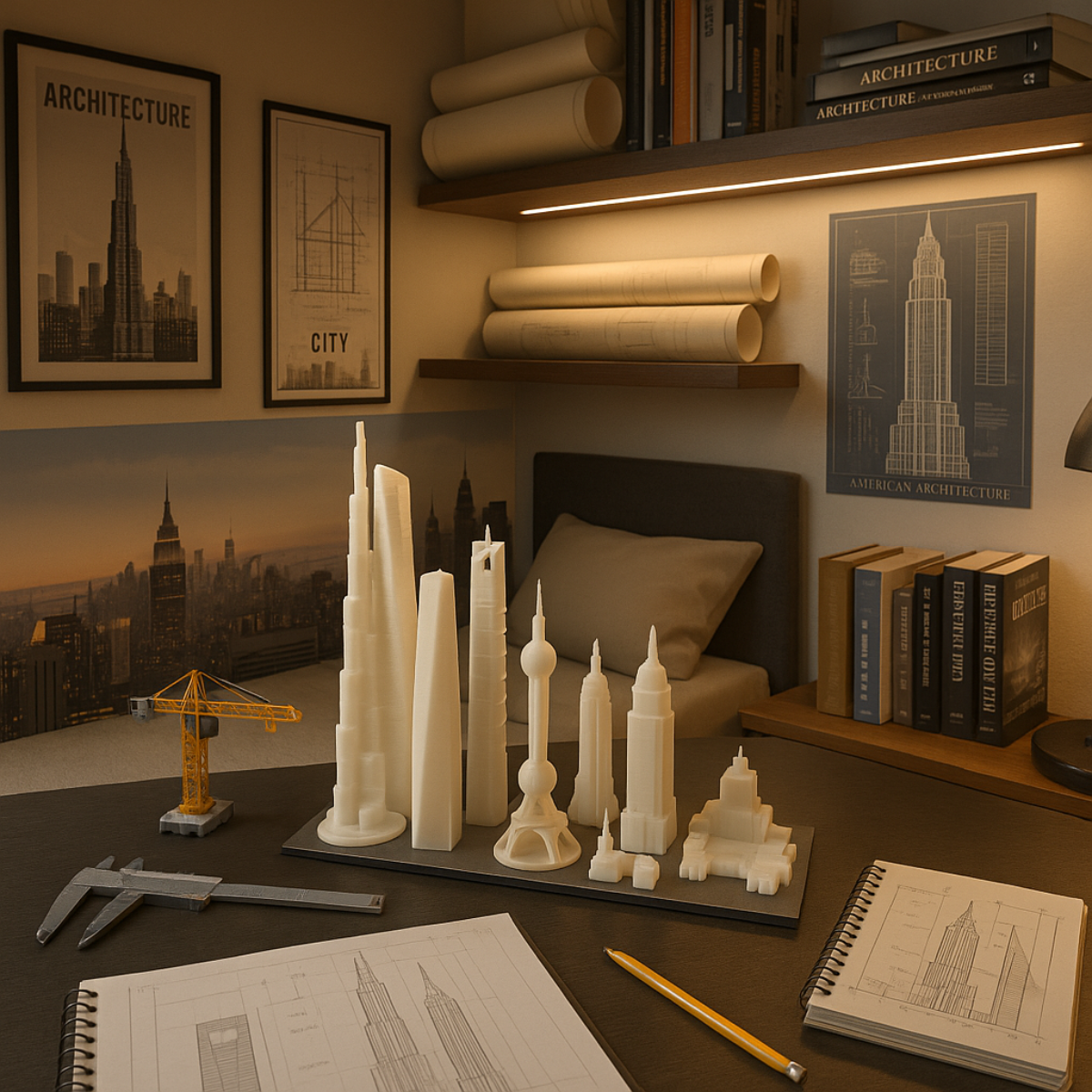 Mini Figurines of the World's Tallest Buildings - 3D Printing