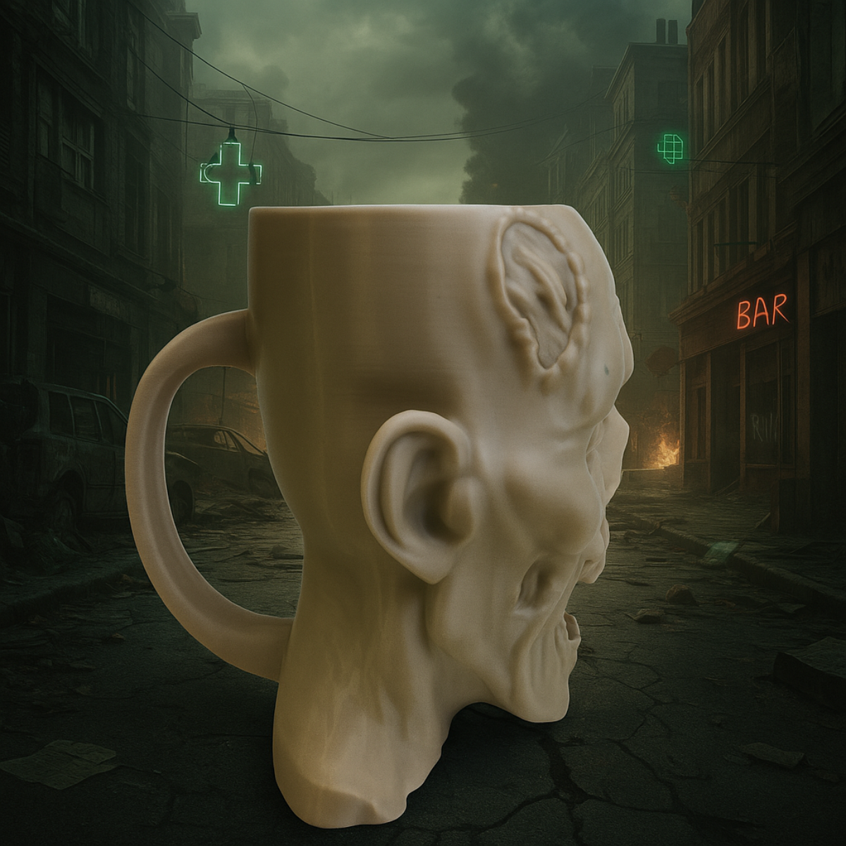 Zombie Mug – Scary 3D Figurine with Open Mouth