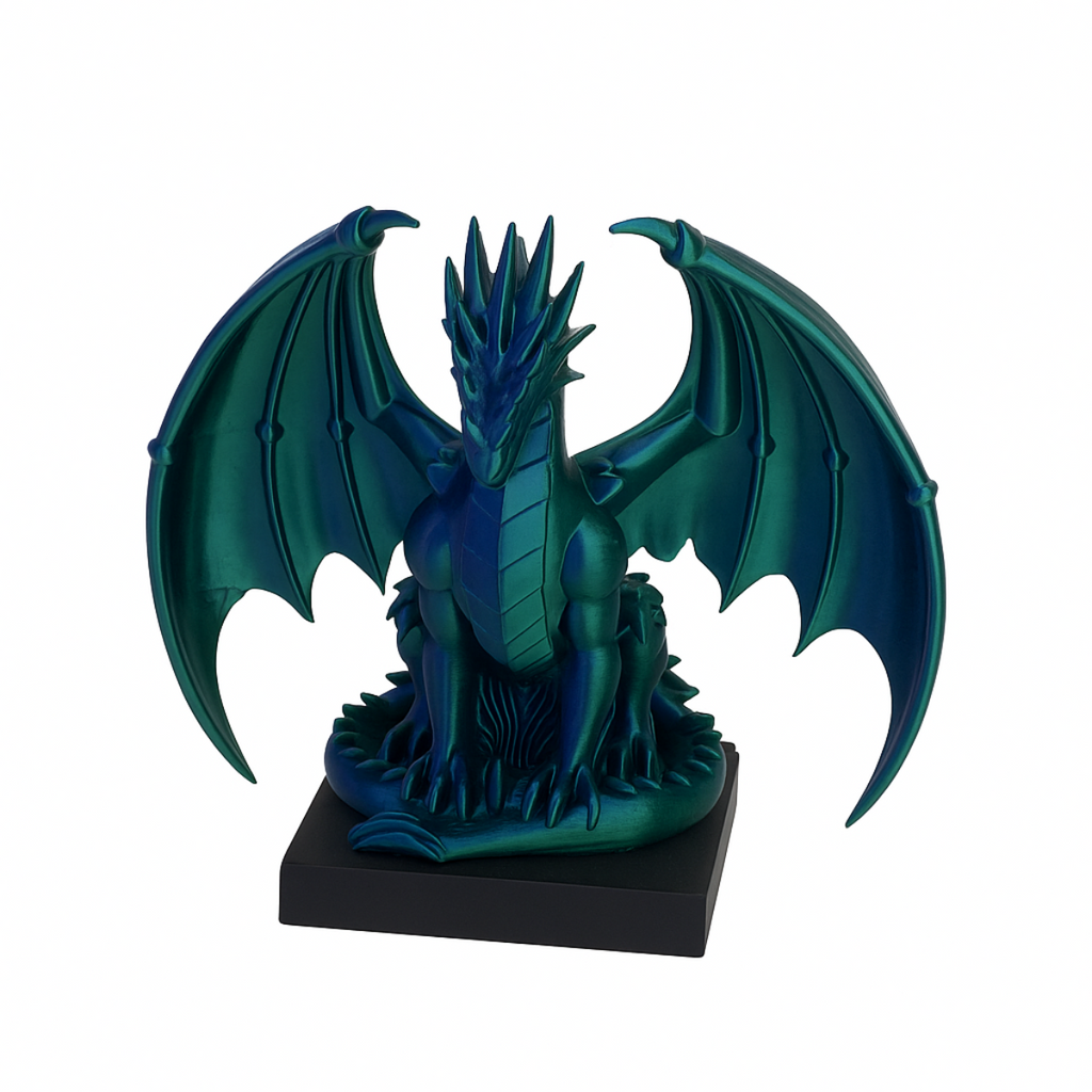 Emerald Dragon – 3D figure on a pedestal