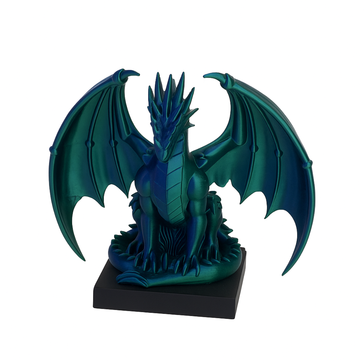 Emerald Dragon – 3D figure on a pedestal