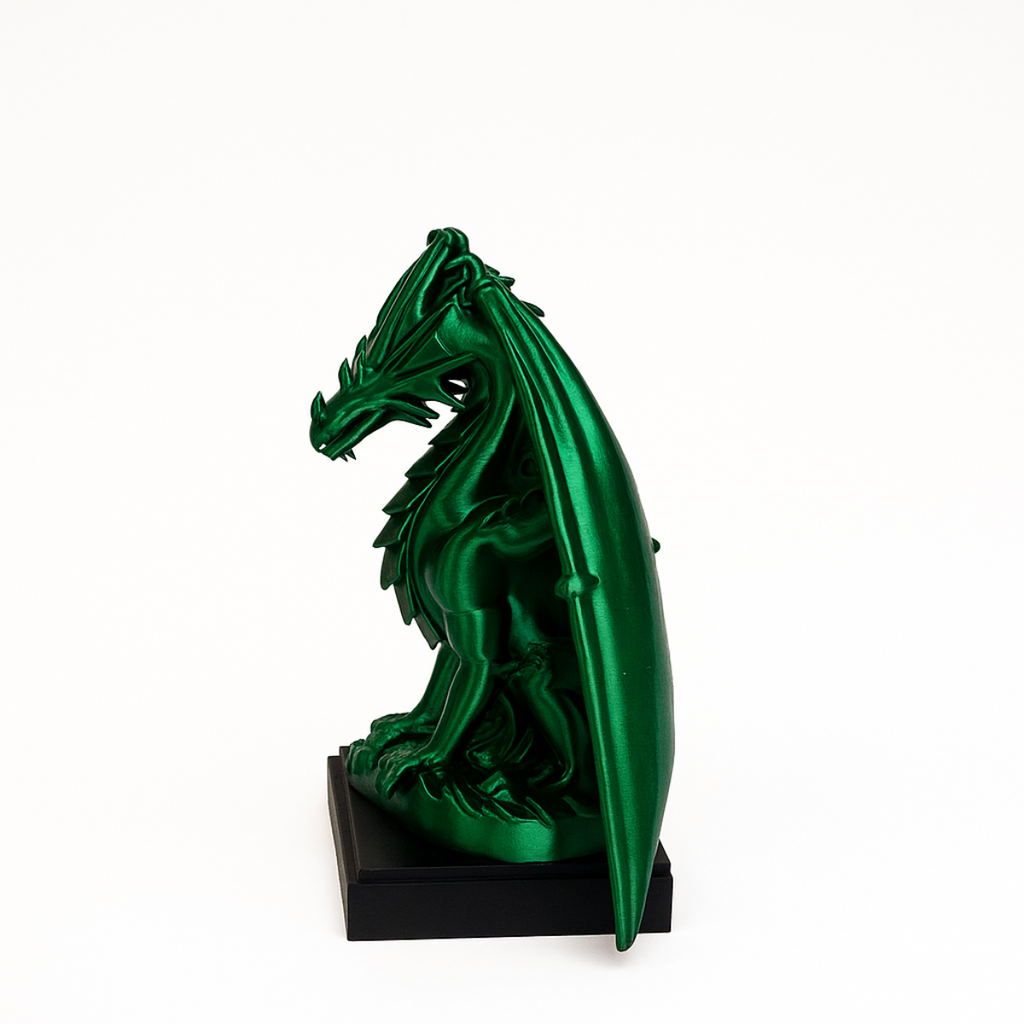 Emerald Dragon – 3D figure on a pedestal