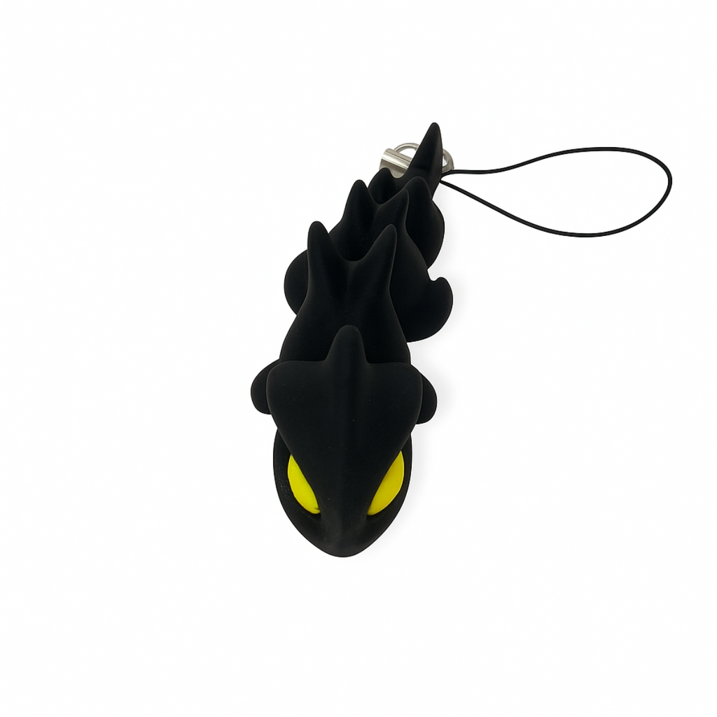 Little Black Dragon – 3D Keychain with Moving Body
