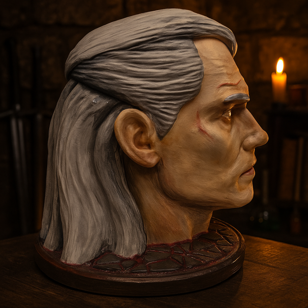 Geralt's Head Statuette/Headphone Holder - 3D Printing
