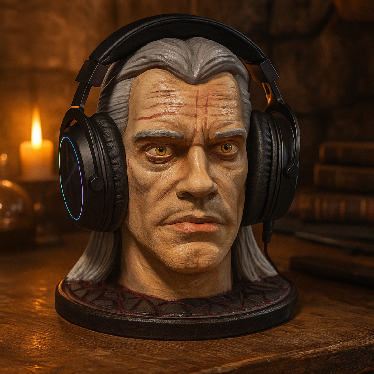 Geralt's Head Statuette/Headphone Holder - 3D Printing