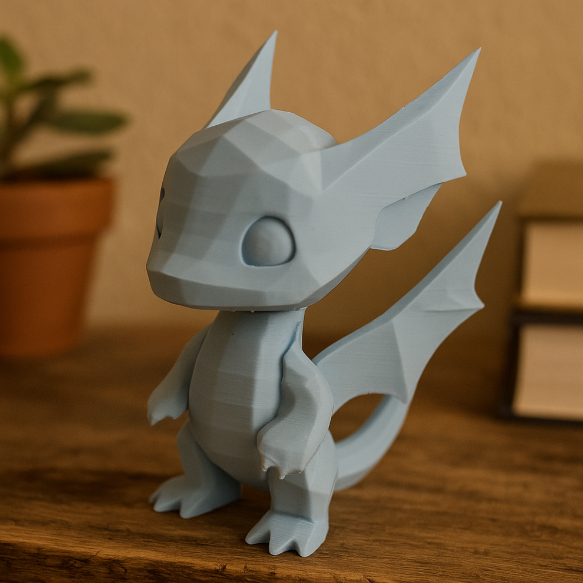 Small Angular Dragon Standing on Hind Legs - 3D Printing