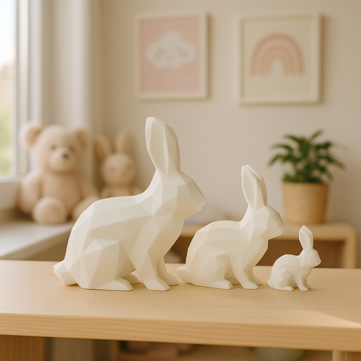 Square Rabbit Medium - 3D Decoration