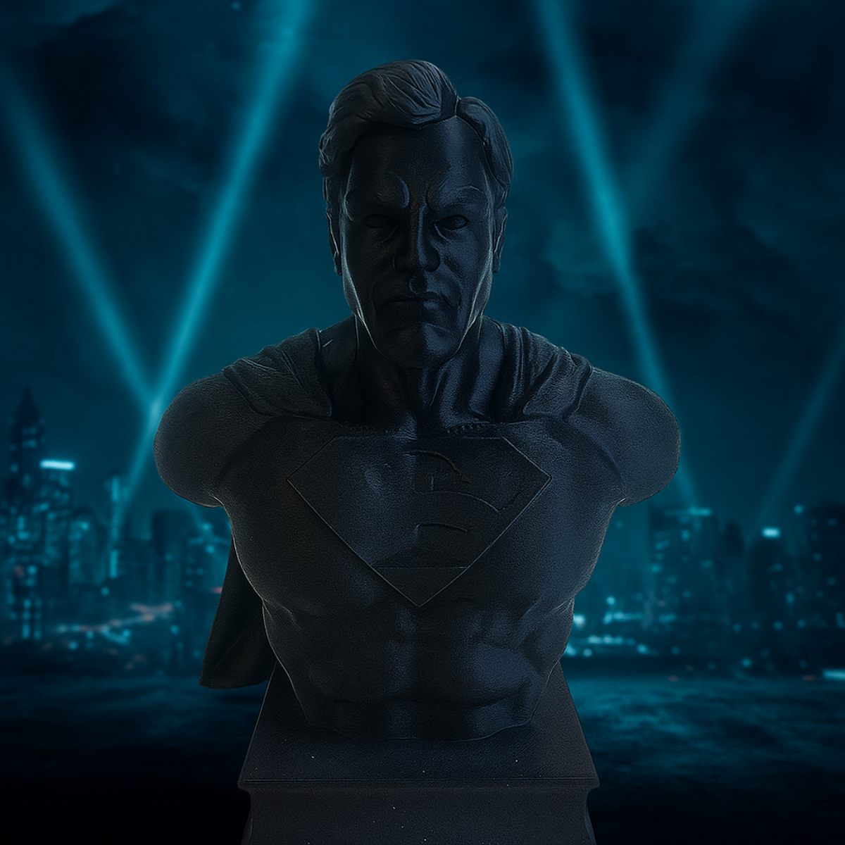 Black Superman Bust – Collectible 3D Figure