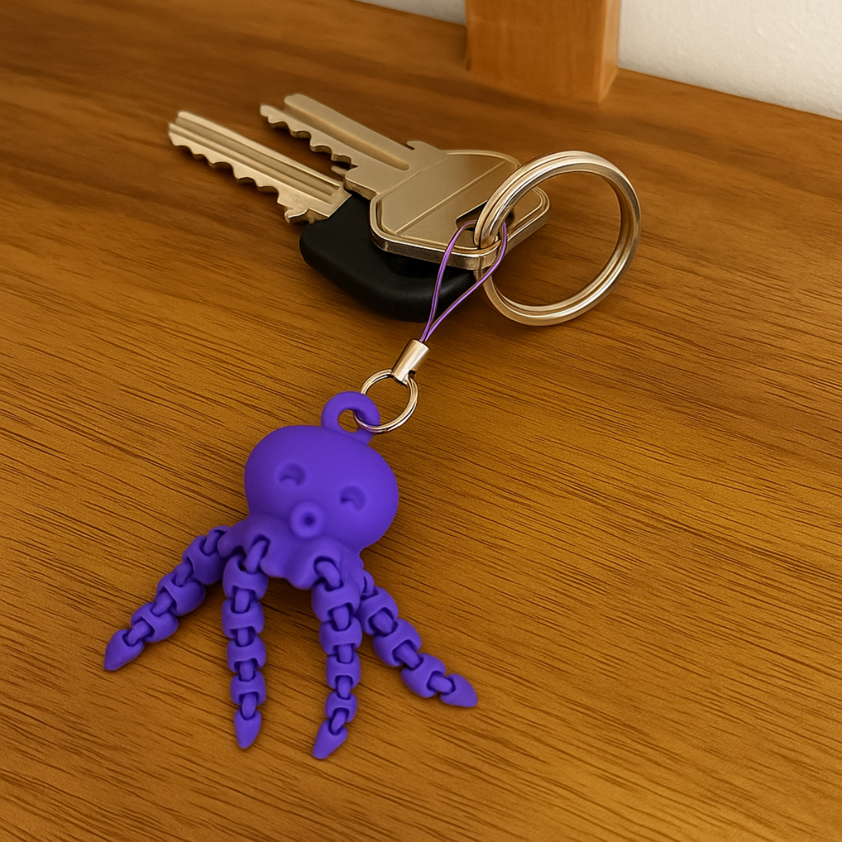 Fioletowa Ośmiornica – Brelok 3D z Ruchomymi Mackami