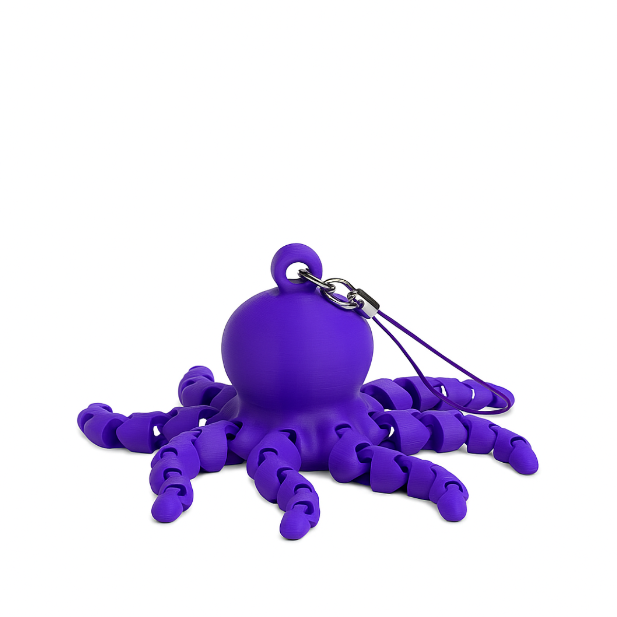 Fioletowa Ośmiornica – Brelok 3D z Ruchomymi Mackami