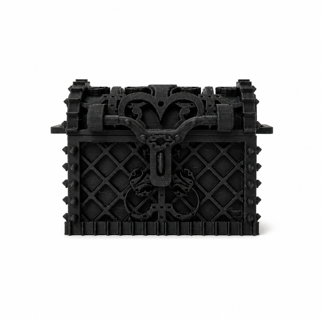 Gothic 3D Box with Black Marbles