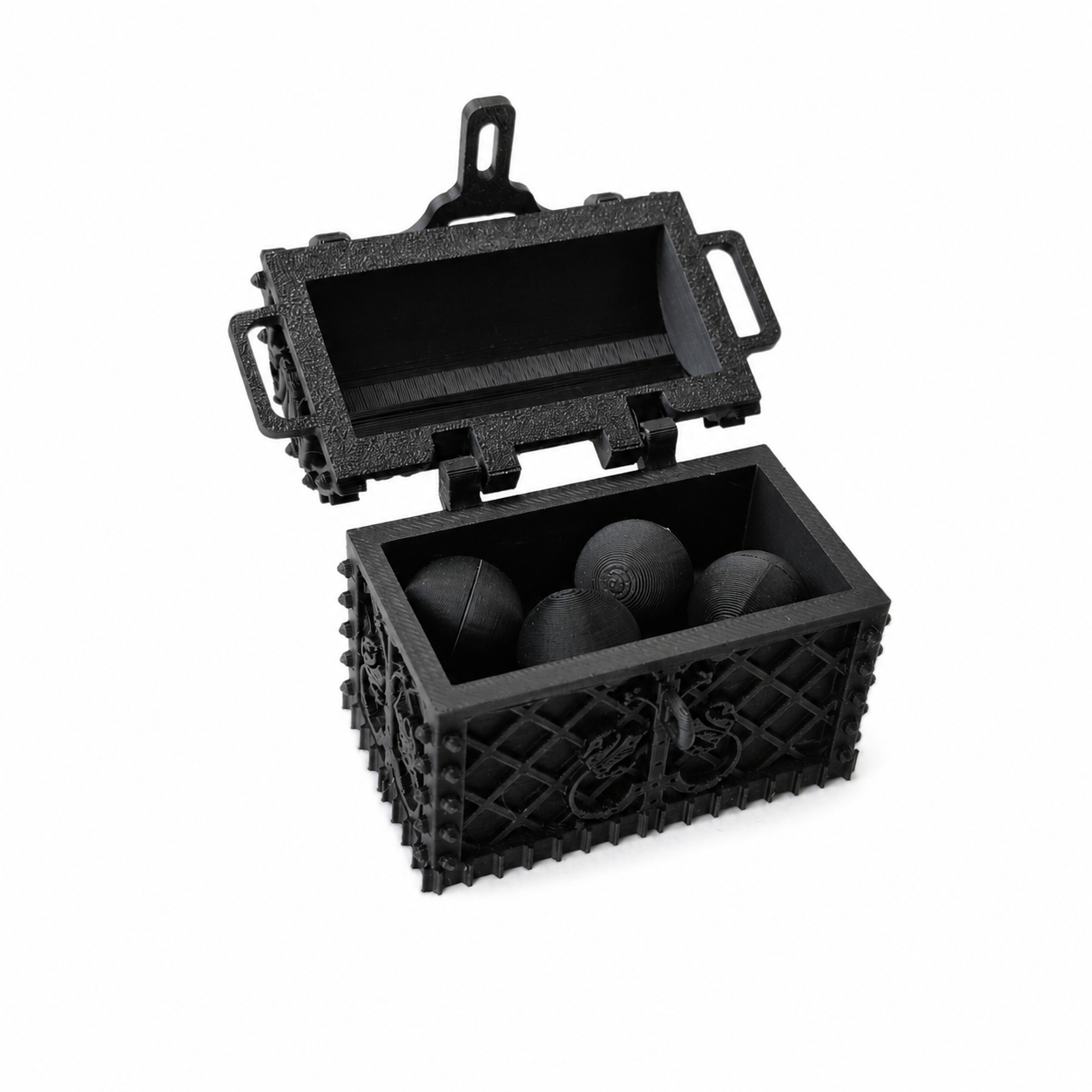 Gothic 3D Box with Black Marbles