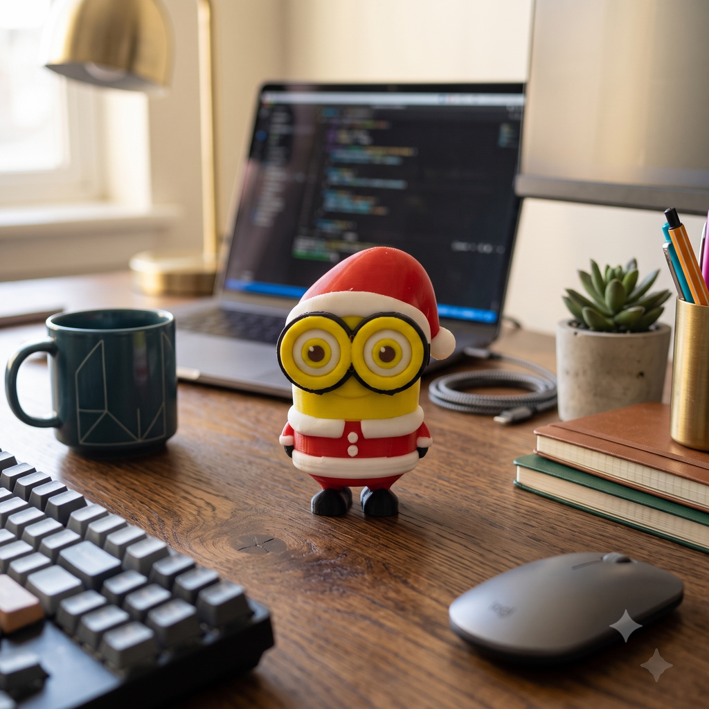 3D Figurine – Minion Dressed as Santa
