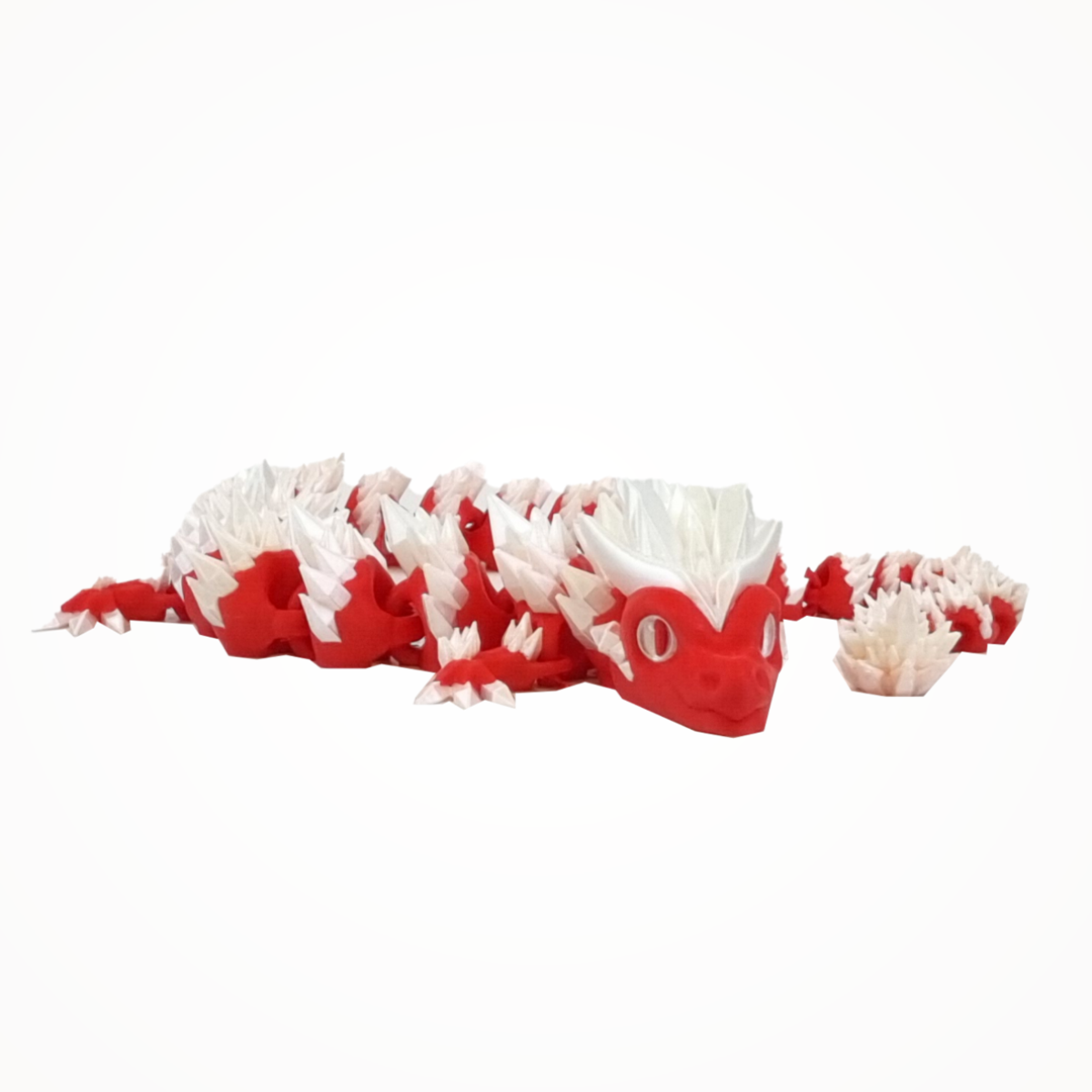 Red and White Eastern Dragon with Moving Body – 3D Figure