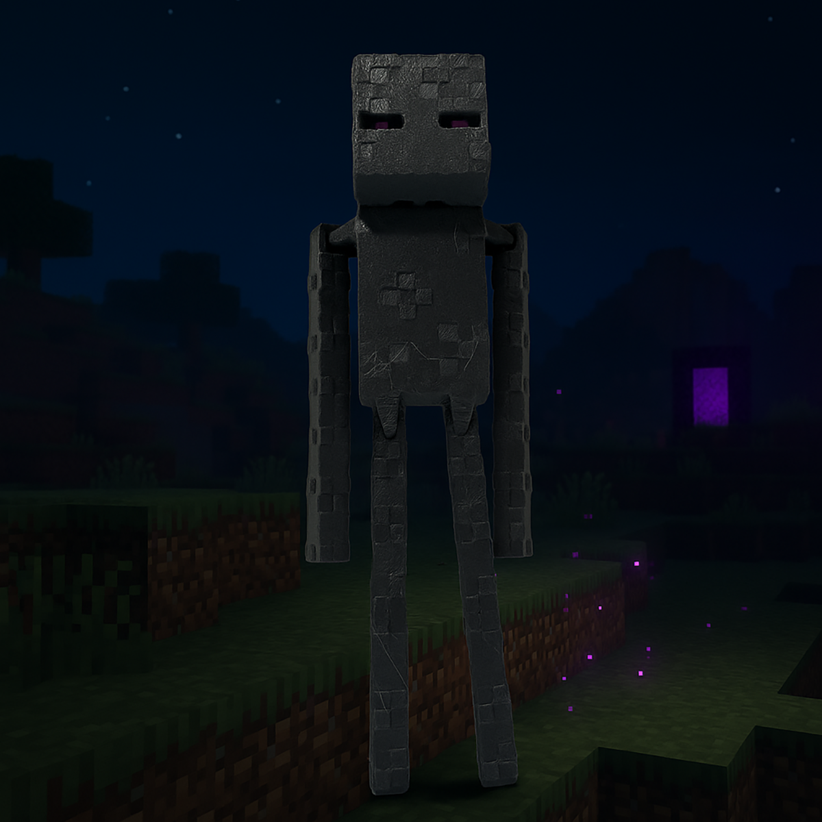 Enderman Keychain with Moving Elements - 3D Printing