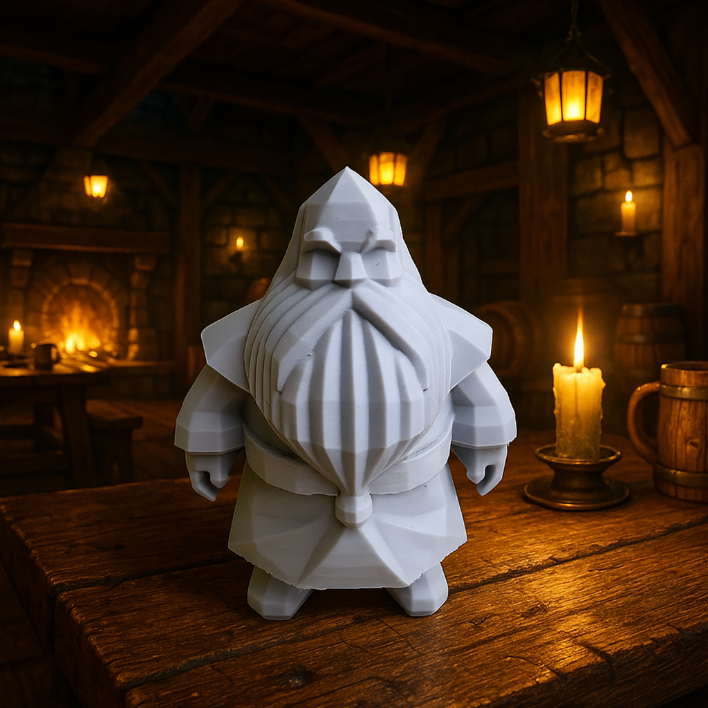 Angular Dwarf with Big Beard - 3D Figure