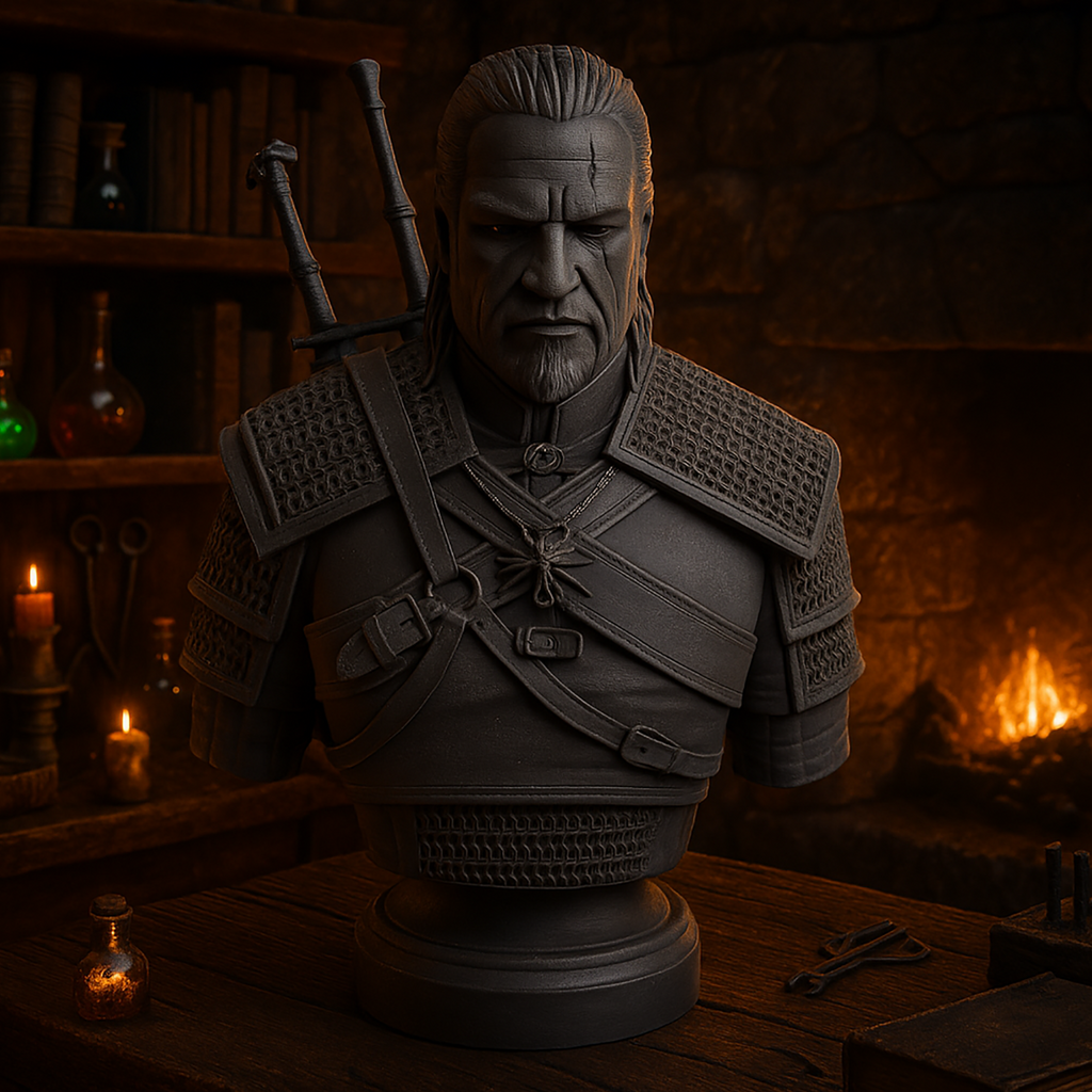 Bust of Geralt with Base - 3D Figure