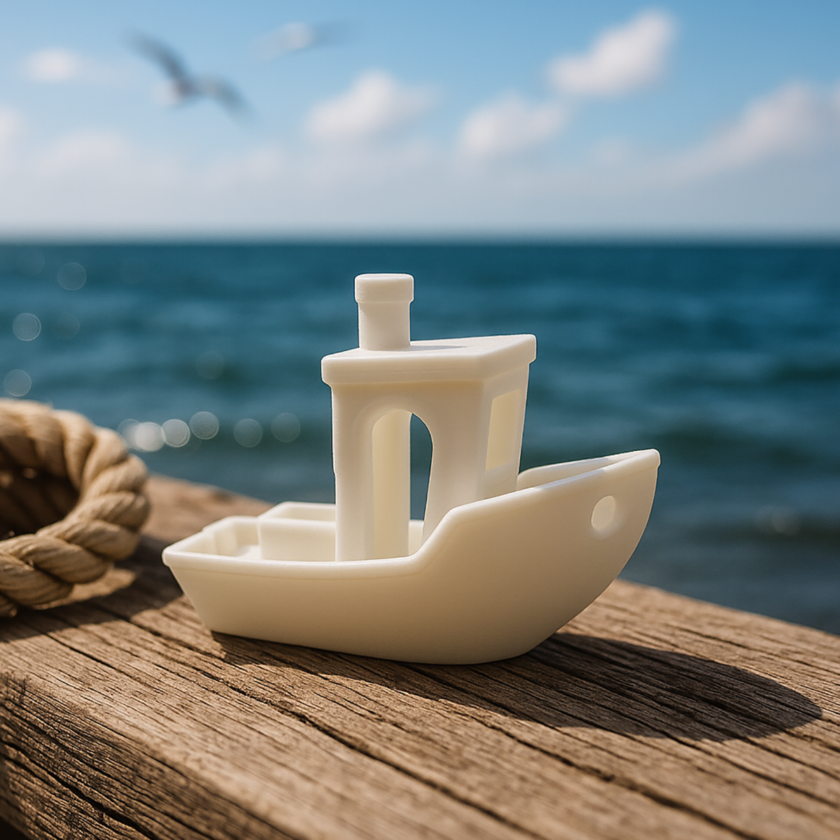 3D Test Ship – Iconic Benchy in White PLA