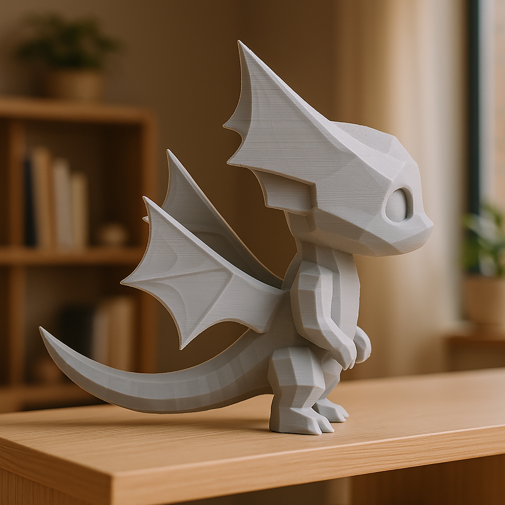 Small Angular Dragon Standing on Hind Legs - 3D Printing