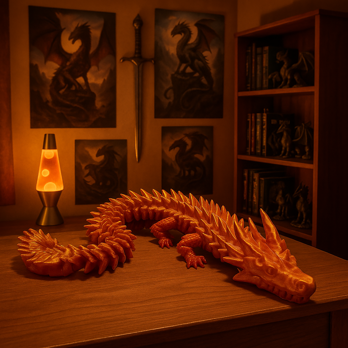 Metallic Dragon with Moving Parts - 3D Printing