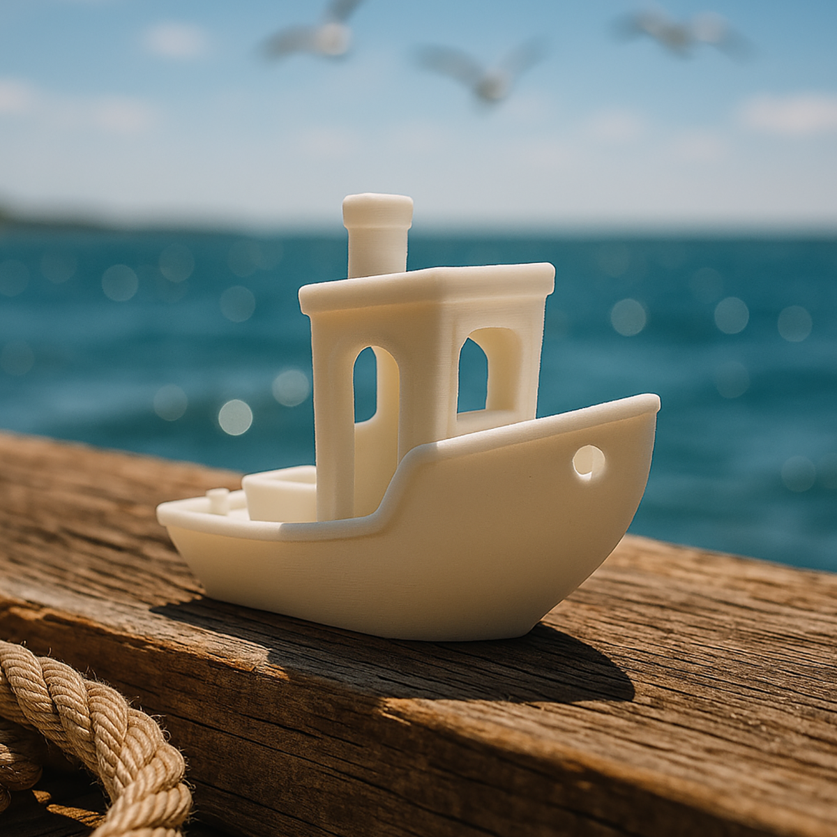 3D Test Ship – Iconic Benchy in White PLA