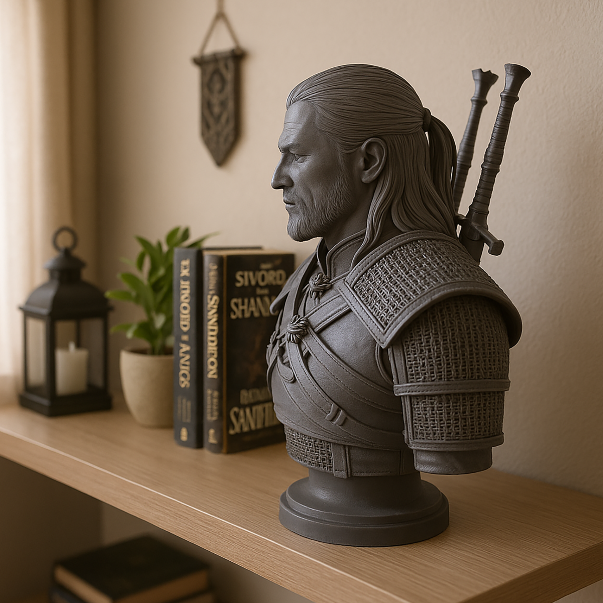 Bust of Geralt with Base - 3D Figure