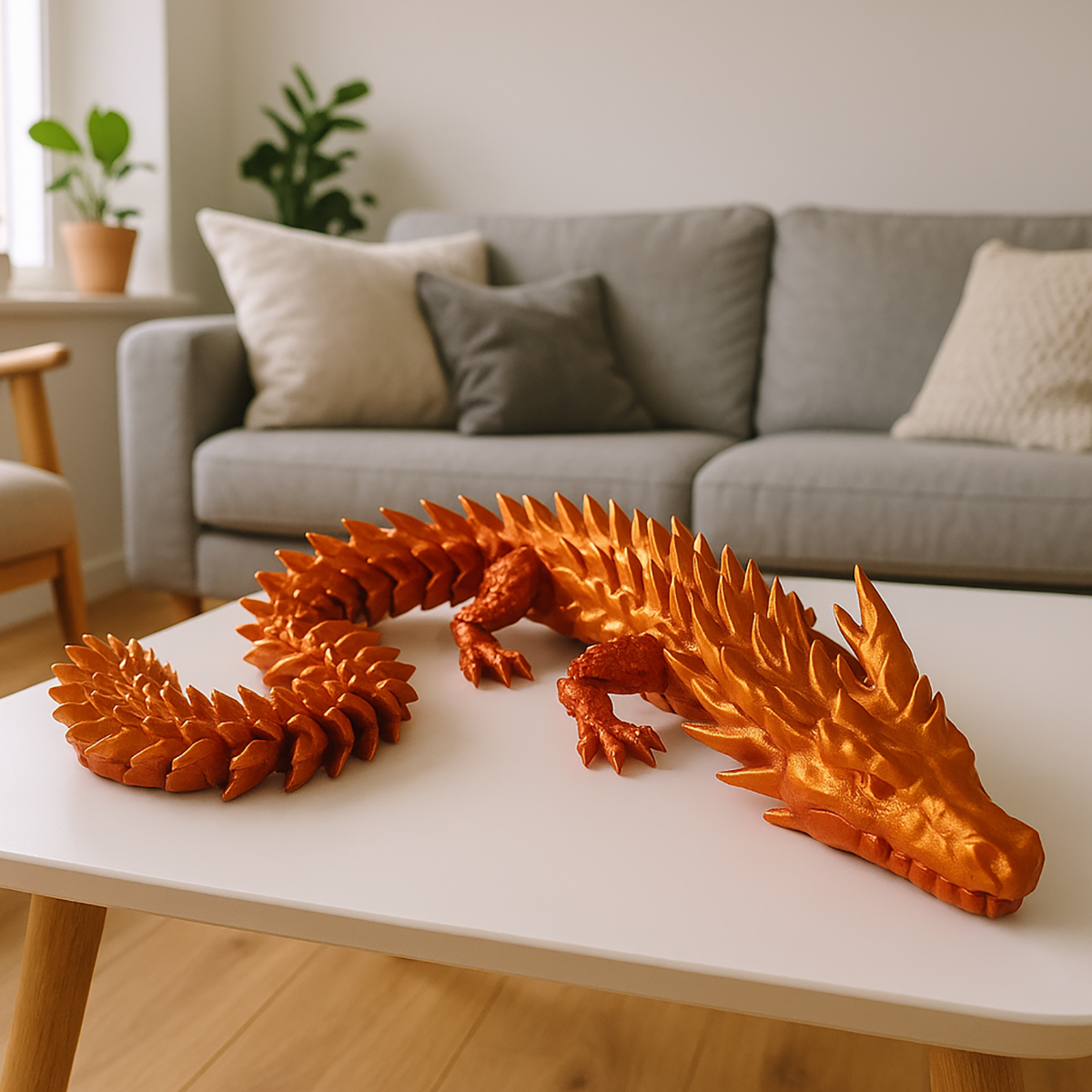 Metallic Dragon with Moving Parts - 3D Printing