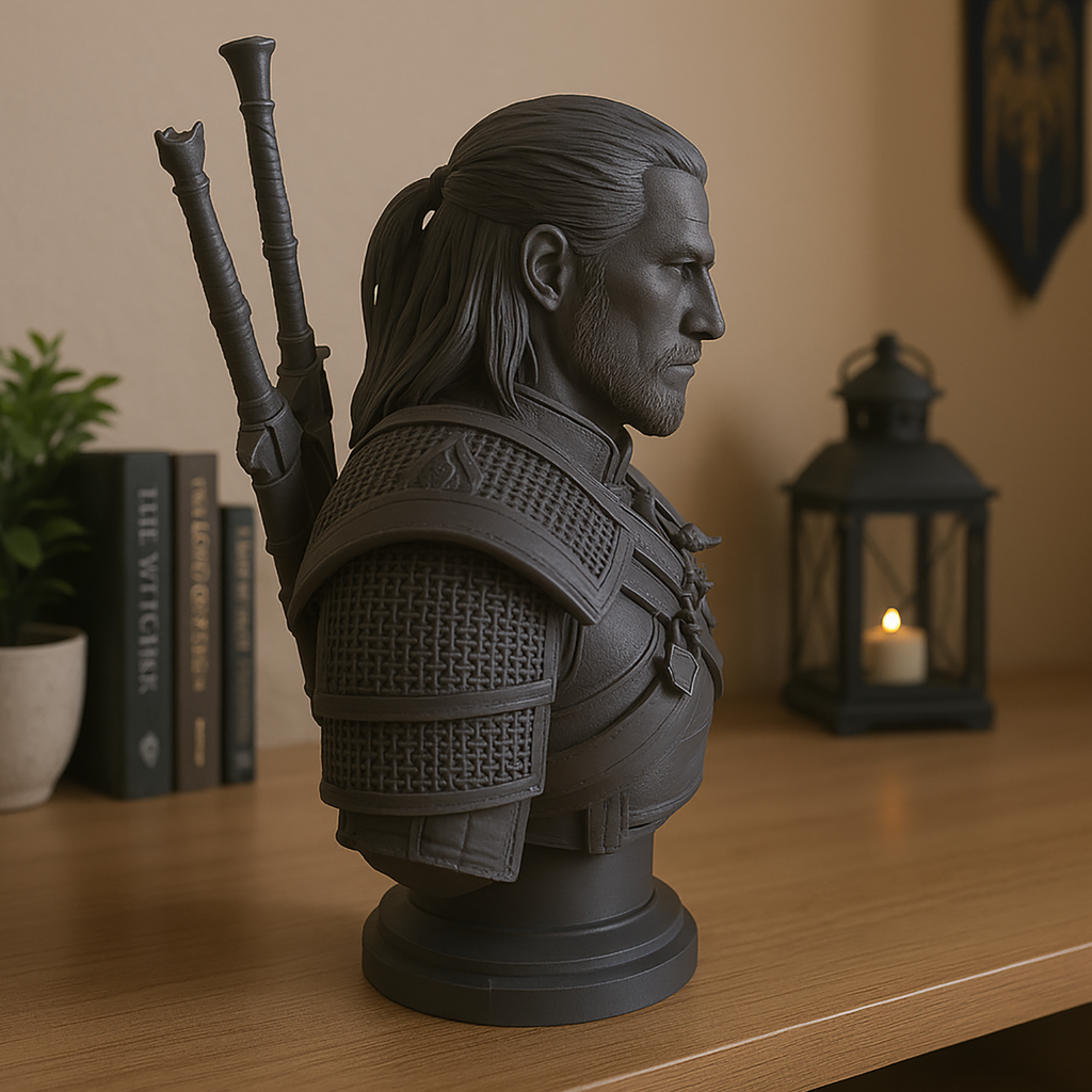 Bust of Geralt with Base - 3D Figure