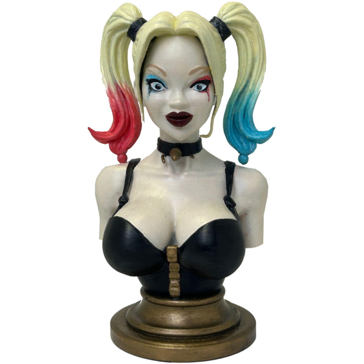 Harley Quinn Bust 3D – Colorful Comic Style Sculpture