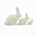 Low-Poly Bunny Family – Geometric Style 3D Figurine