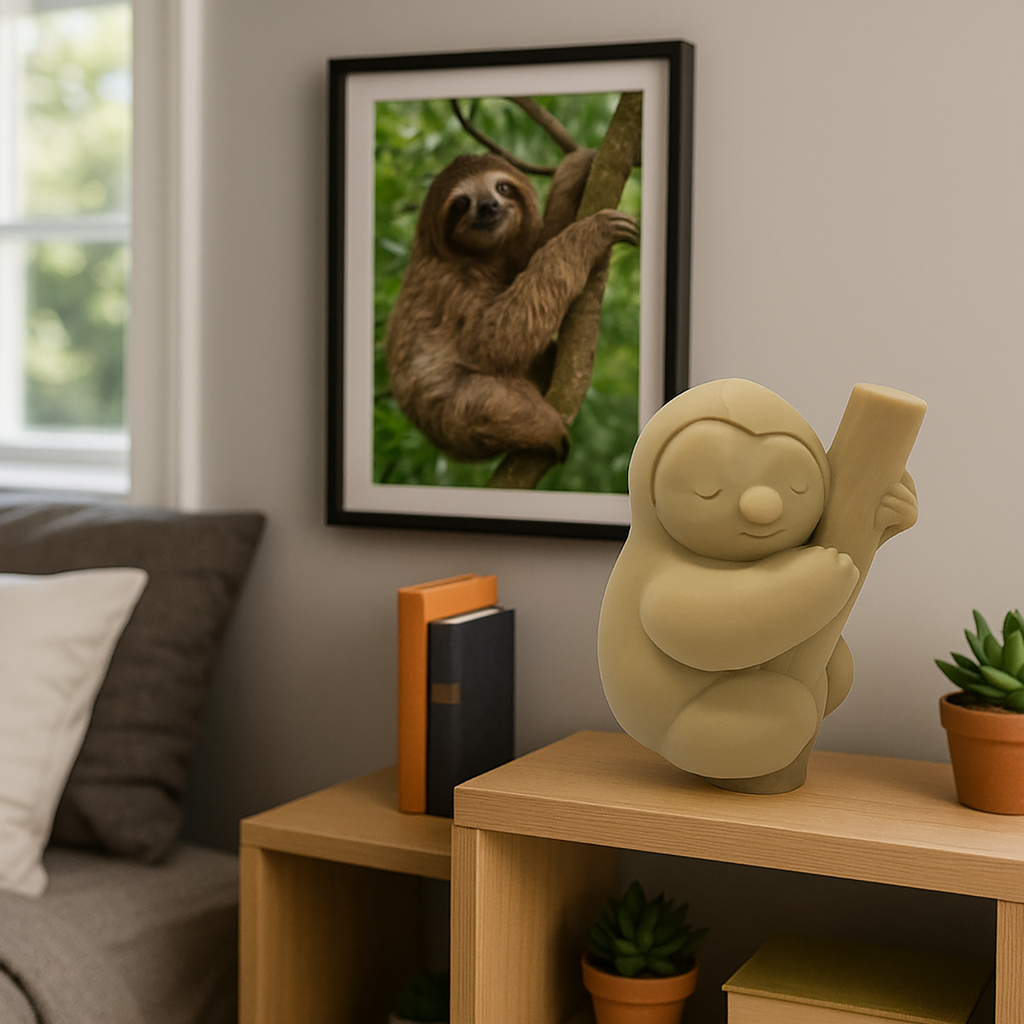 Sloth on a Branch Figurine - 3D Printing