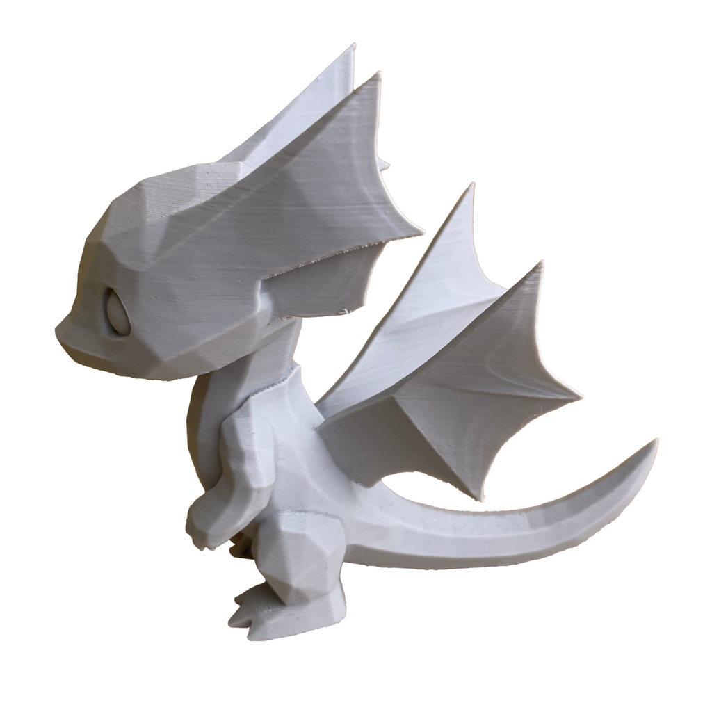 Small Angular Dragon Standing on Hind Legs - 3D Printing