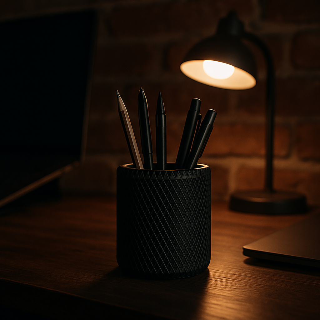 Pencil Container with Diamond Pattern - 3D Printing