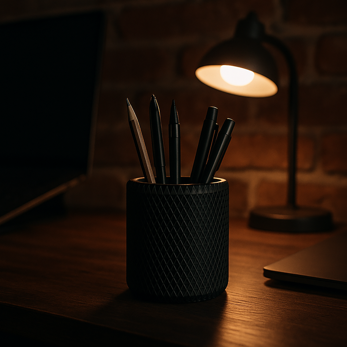 Pencil Container with Diamond Pattern - 3D Printing