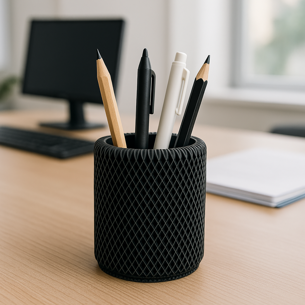 Pencil Container with Diamond Pattern - 3D Printing