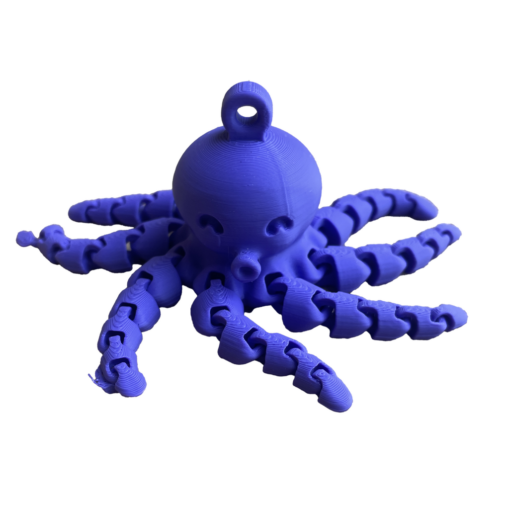 Octopus Keychain with Movable Tentacles - 3D Printing