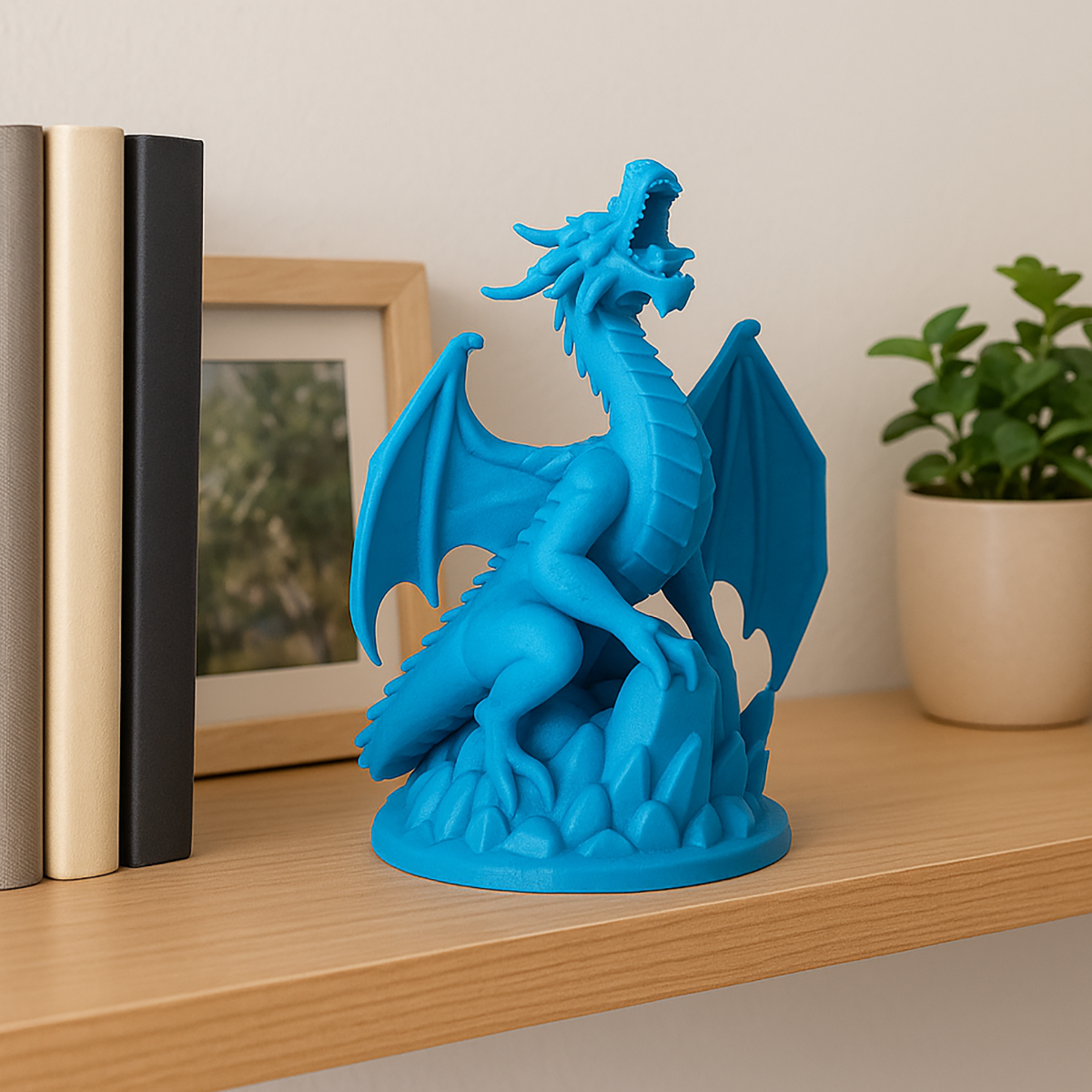 Dragon on Crystals Figurine - 3D Printing