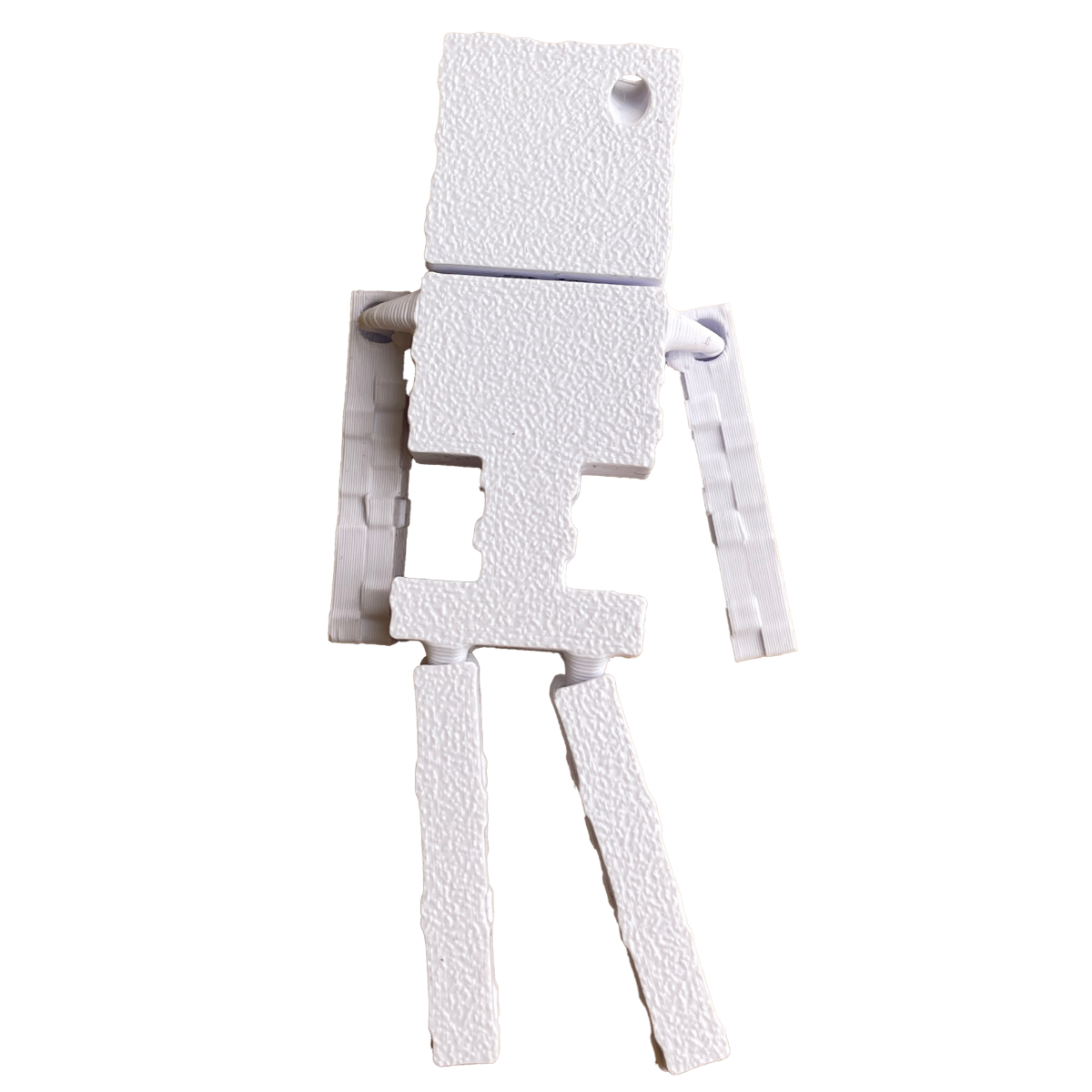 Minecraft Skeleton Keychain with Moving Components - 3D Printing