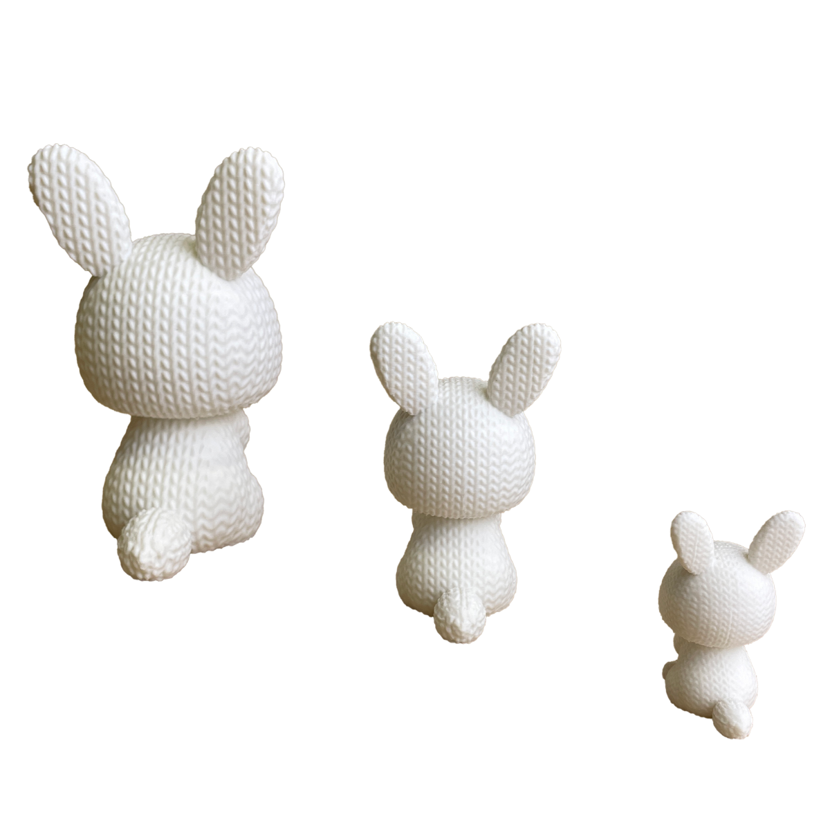 3D Bunnies – Crochet Effect in Handmade Style
