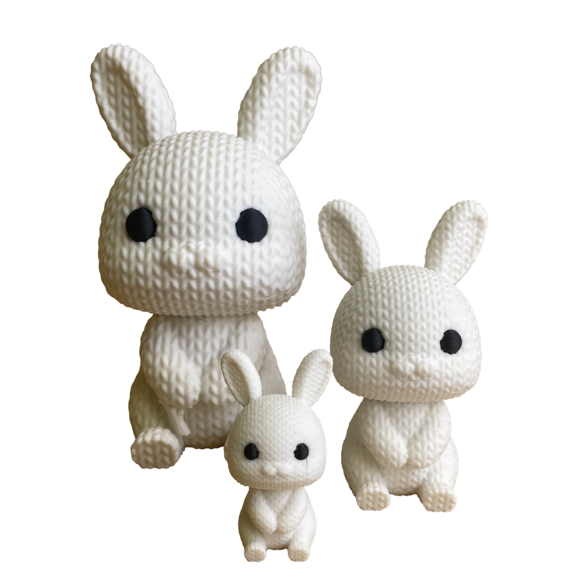 3D Bunnies – Crochet Effect in Handmade Style